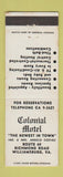 Matchbook Cover - Colonial Motel Williamsburg VA