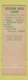 Matchbook Cover - Jackson Hotel Lodge Cottages WY