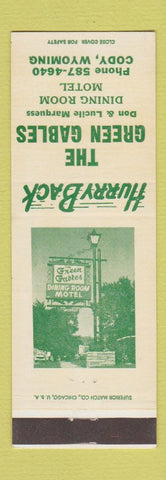 Matchbook Cover - The Green Gables Motel restaurant Cody WY
