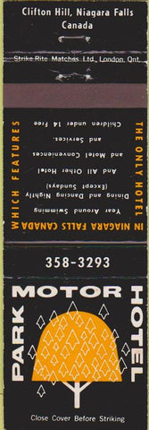 Matchbook Cover - Motor Park Hotel Niagara Falls golf