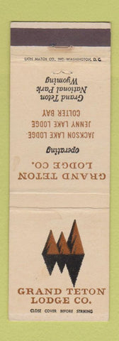 Matchbook Cover - Grand Teton Lodge Company National Park WY