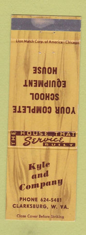 Matchbook Cover - Kyle and Company School Supply Clarksburg WV WEAR