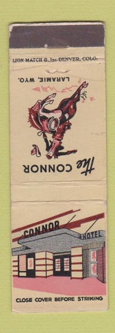 Matchbook Cover - Conner Hotel Laramie WY cowboy deco