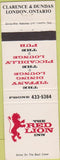 Matchbook Cover - Red Lion London ON