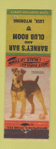 Matchbook Cover - Barney's Bar Club Room Lusk WY