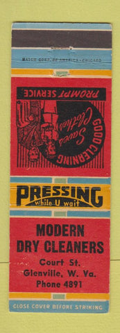 Matchbook Cover - Modern Dry Cleaners Glenville WV