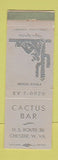 Matchbook Cover - Cactus Bar Chester WV WEAR
