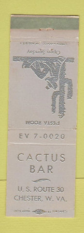Matchbook Cover - Cactus Bar Chester WV WEAR