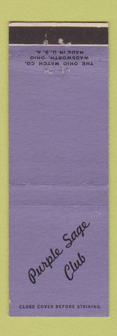 Matchbook Cover - Purple Sage Club Rock Springs WY
