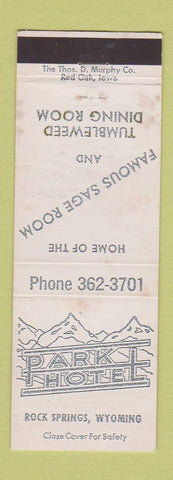 Matchbook Cover - Park L Hotel Rock Springs WY WEAR
