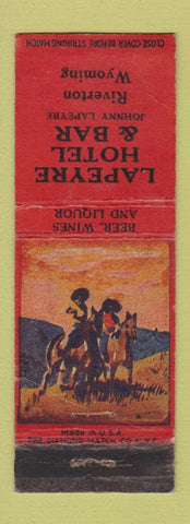 Matchbook Cover - Lapeyre Hotel Bar Riverton WY WORN