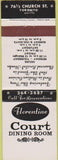 Matchbook Cover - Court Dining Room Toronto ON