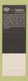 Matchbook Cover - Benham's Supper Club Casper WY