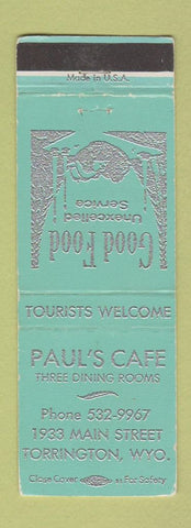 Matchbook Cover - Paul's Cafe Torrington WY