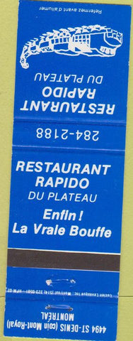 Matchbook Cover - Restaurant Rapido Dup Plat Montreal QC