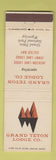 Matchbook Cover - Grand Teton Lodge Company National Park WY
