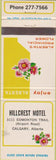 Matchbook Cover - Hillcrest Motel Calgary Alberta WEAR