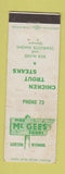 Matchbook Cover - McGee's Foods Jackson WY low phone # WEAR