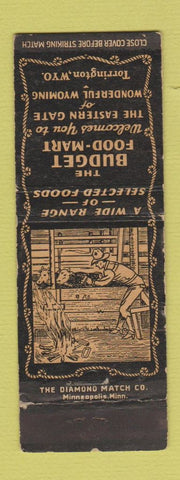Matchbook Cover - Budget Food Mart grocery Torrington WY WORN