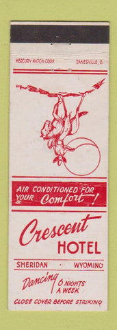 Matchbook Cover - Crescent Hotel Sheridan WY cowboy