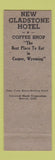Matchbook Cover - New Gladstone Hotel Casper WY