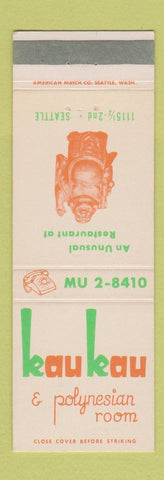 Matchbook Cover - Kau Kau Polynesian Restaurant Seattle WA