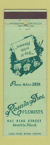Matchbook Cover - Rosaia Bros Flowers Seattle WA