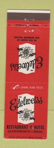 Matchbook Cover - Edelweiss Restaurant Hotel Leavenworth WA