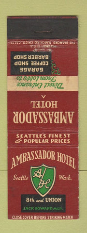 Matchbook Cover - Ambassador Hotel Seattle WA WEAR