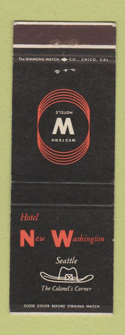 Matchbook Cover - Hotel New Washington Seattle WA Colonel's Corner