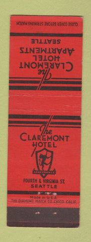 Matchbook Cover - Claremont Hotel Seattle WA
