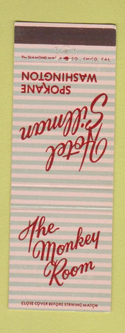 Matchbook Cover - Hotel Sillman Spokane WA Monkey Room