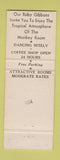 Matchbook Cover - Hotel Sillman Spokane WA Monkey Room