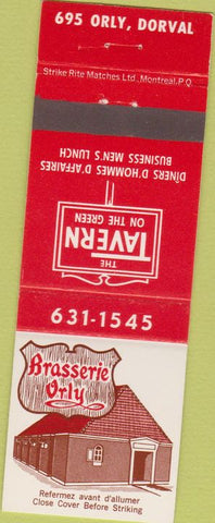 Matchbook Cover - Brasserie Orly Dorval