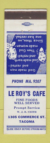Matchbook Cover - Le Roy's Cafe Tacoma WA