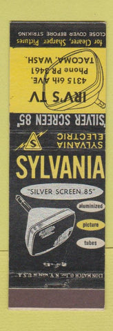 Matchbook Cover - Sylvania TV Irv's Tacoma WA