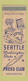 Matchbook Cover - Washington State Press Club Seattle WA