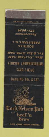 Matchbook Cover - Lord Nelson Pub Parsippany NJ WEAR
