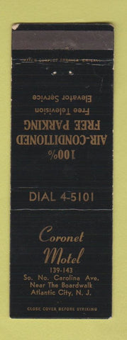 Matchbook Cover - Coronet Motel Atlantic City NJ WEAR