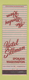 Matchbook Cover - Hotel Sillman Spokane WA Monkey Room