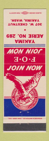 Matchbook Cover - Eagles Club Yakima WA