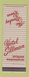 Matchbook Cover - Hotel Sillman Spokane WA Monkey Room