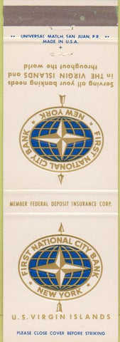 Matchbook Cover - First National City Bank US Virgin Islands