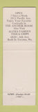 Matchbook Cover - Alfies Salmon House Tacoma WA