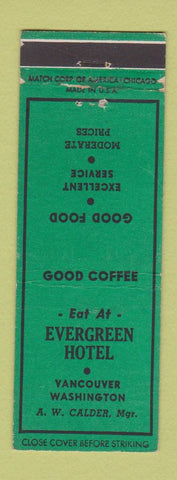 Matchbook Cover - Evergreen Hotel Vancouver WA WEAR