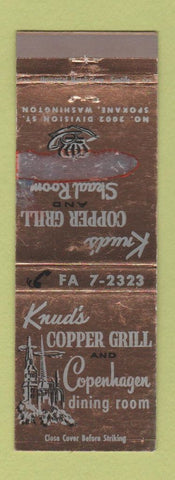 Matchbook Cover - Knud's Copper Grill Spokane WA POOR