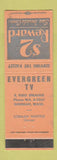 Matchbook Cover - Evergreen TV Dishman WA
