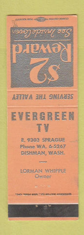 Matchbook Cover - Evergreen TV Dishman WA
