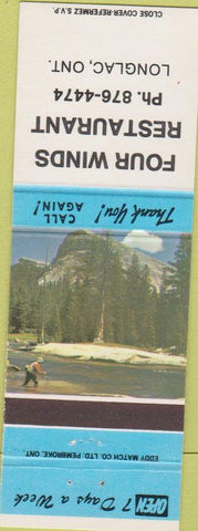 Matchbook Cover - Four Winds Restaurant Longlac ON