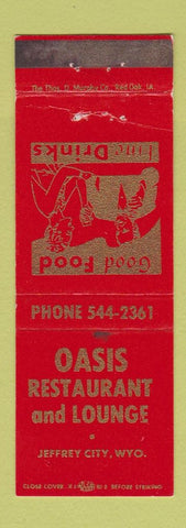 Matchbook Cover - Oasis Restaurant Lounge Jeffrey City WY WEAR